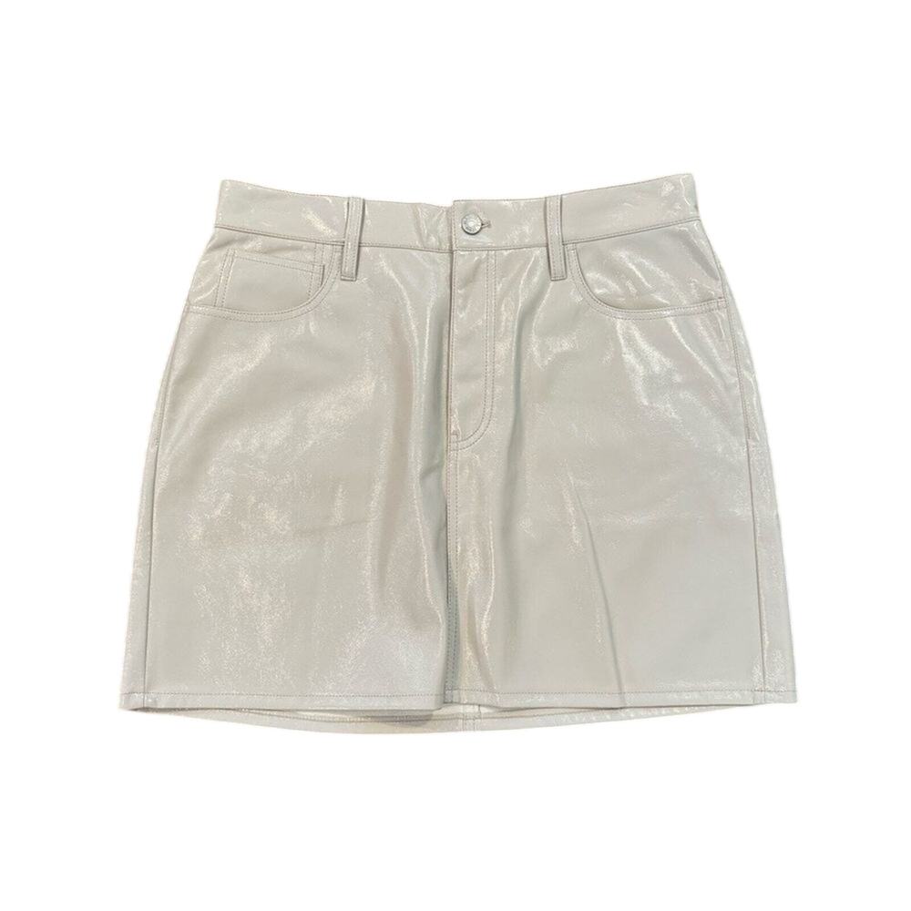 NWT Madewell Faux Leather Cream Mini‎ Skirt Women's Size 30